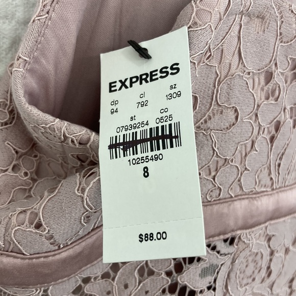 Express Women’s Lace Midi Dress in Blush Pink sz 8 NWT - Picture 7 of 13